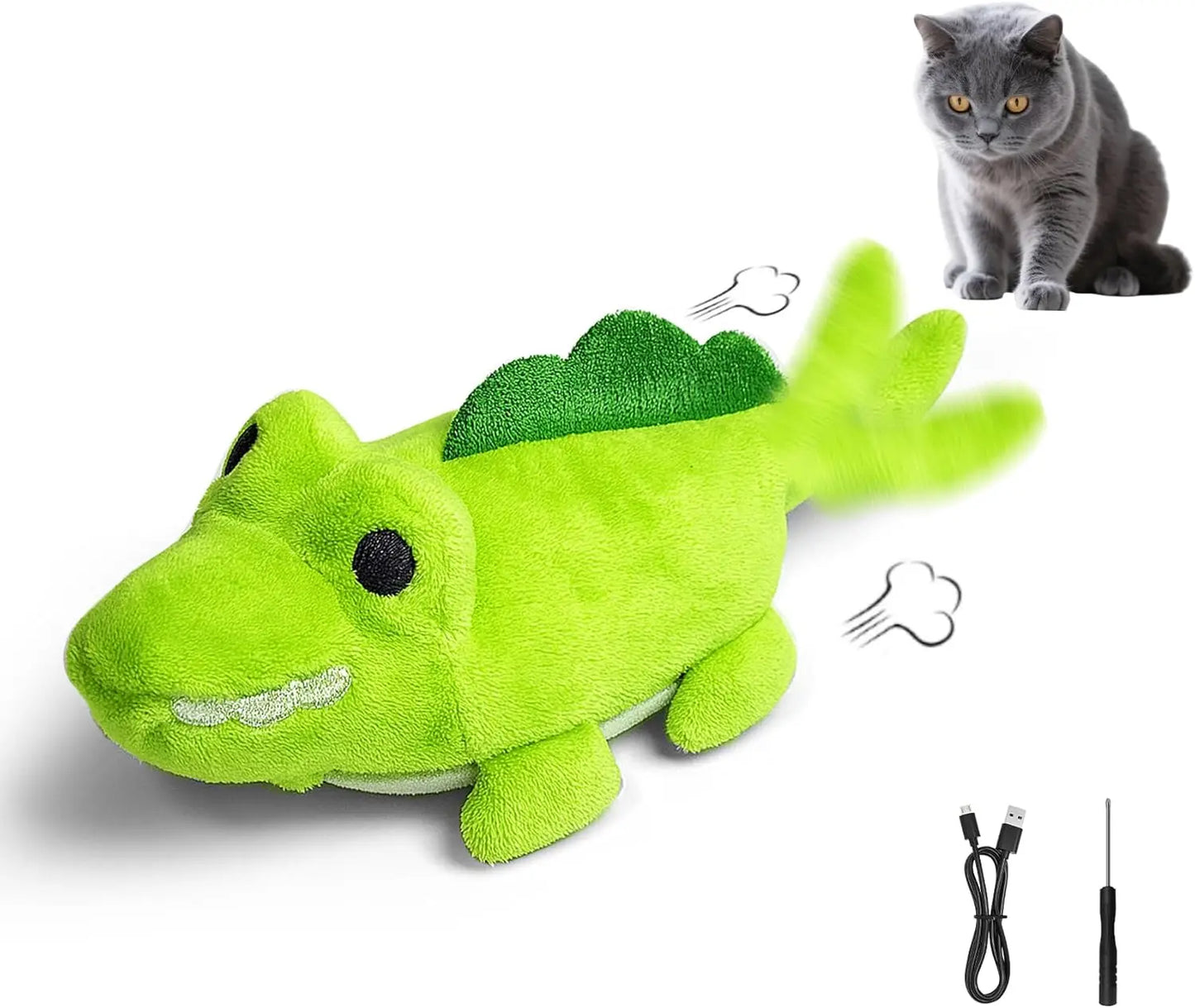Interactive Cat Toy with Auto Moving Alligator.