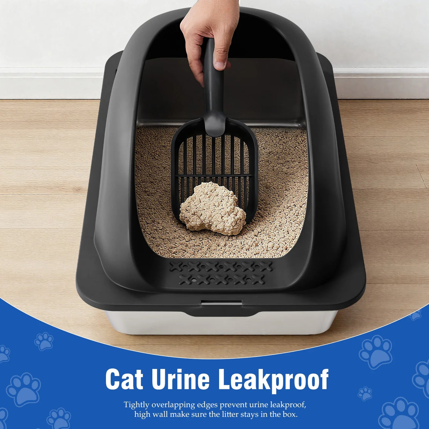 JHK Stainless 24IN Steel Cat Litter Box.