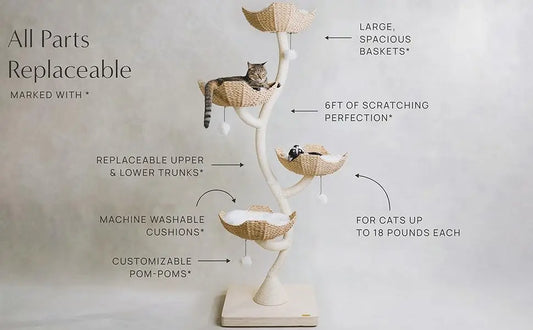 Modern Cat Tree Scratching Tower for Large Cats.