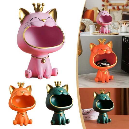 Exquisite Resin Lucky Cat Figurine.            Storage Box Creative