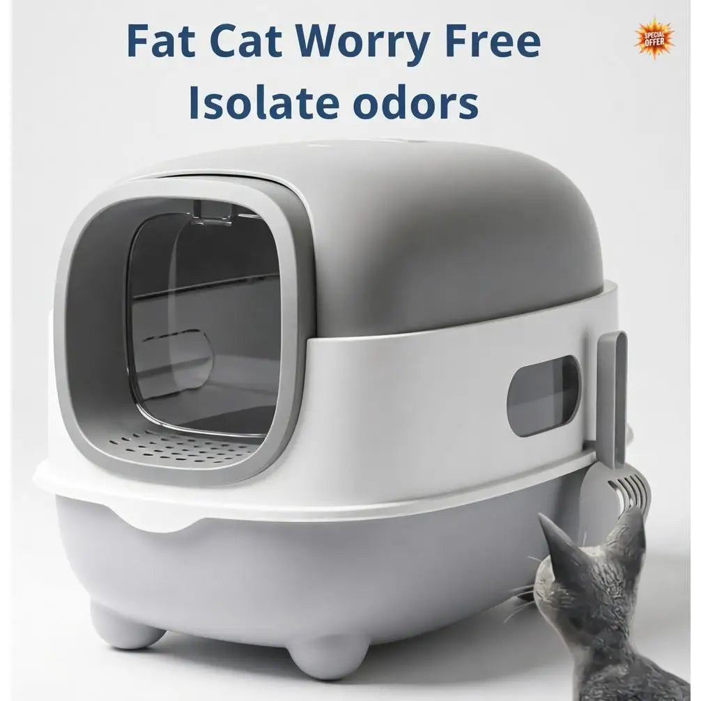 Spacious Covered Cat Litter Box.