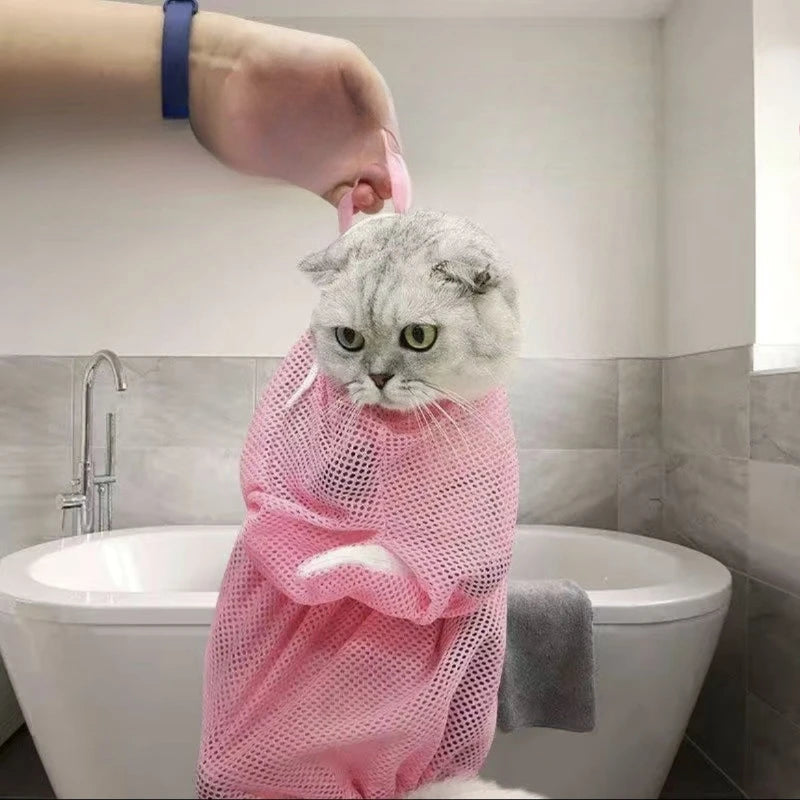 Mesh Cat Grooming Bath Bag.