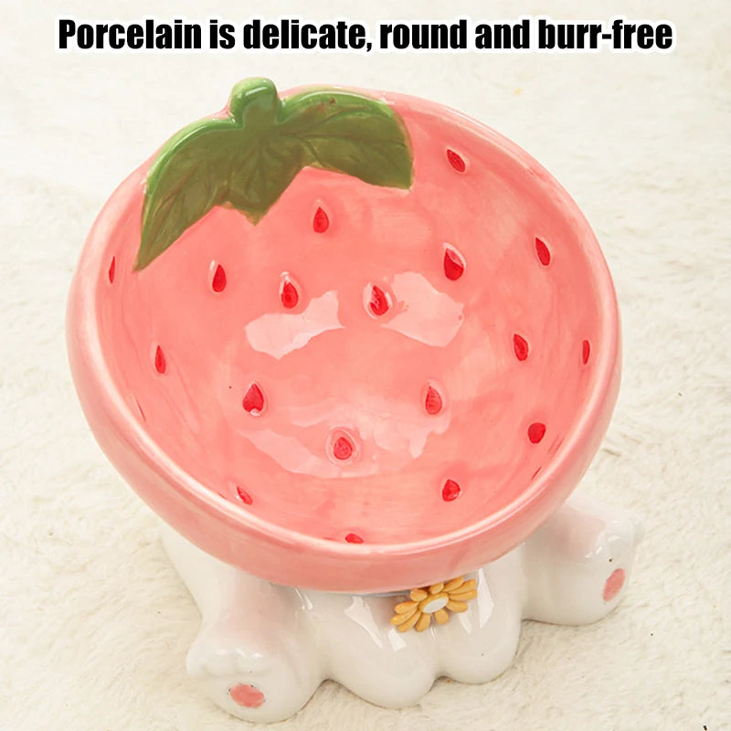 Tilted Cat Fruit Ceramic Bowl.