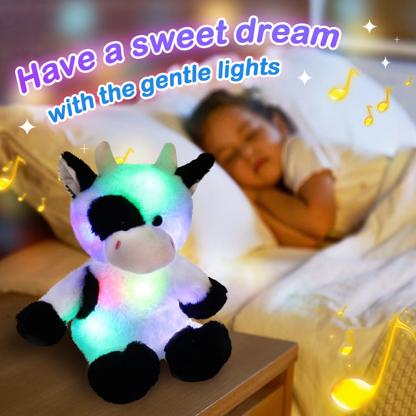 Glowing Dairy Cattle Plush Toy.