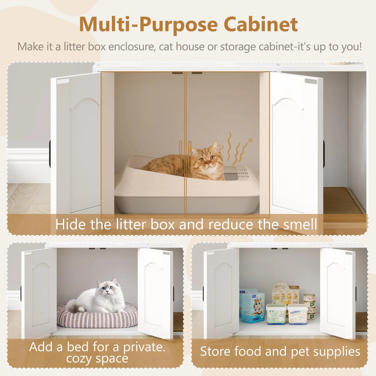 Cat Tree with Litter Box Enclosure.