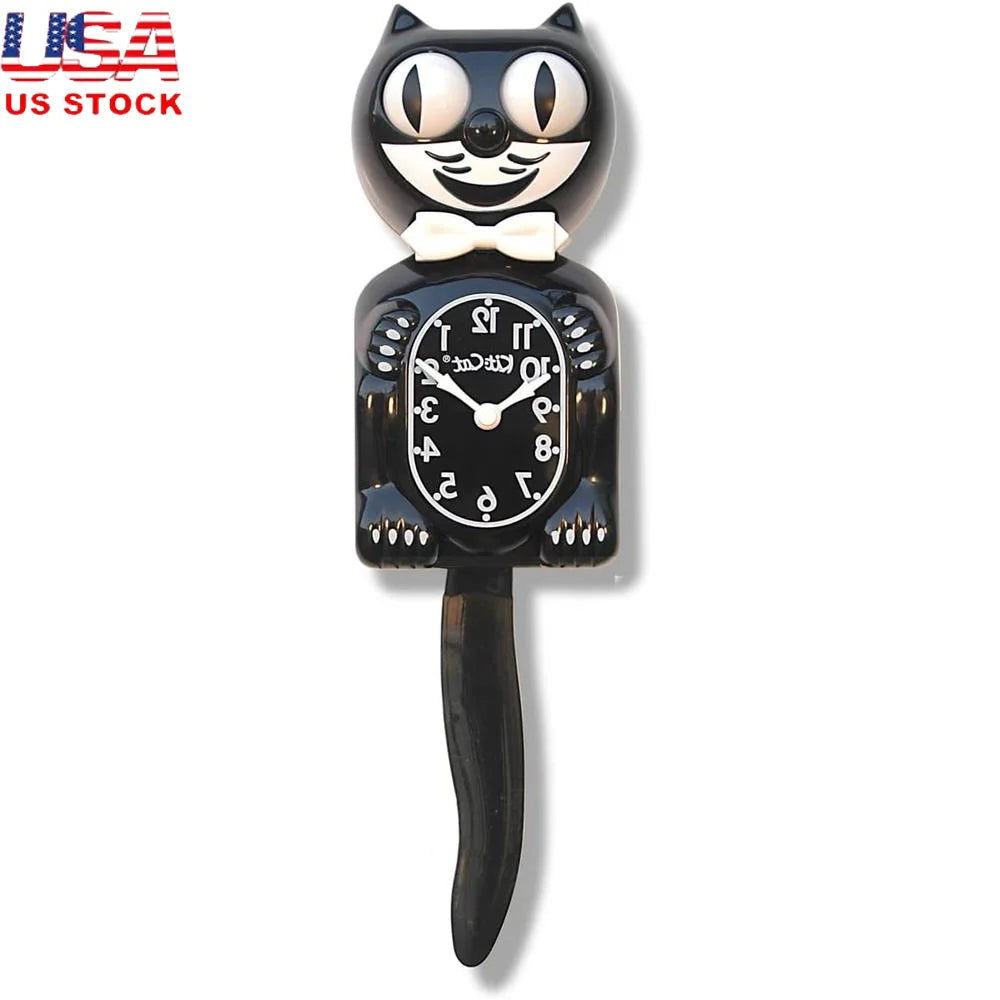 Vintage Style Black Cat Clock.