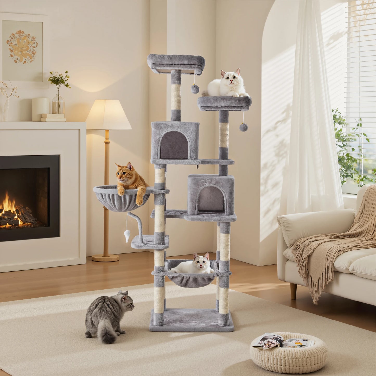 71In Cat Tree Tall Multi-Cat Climbing Tower.