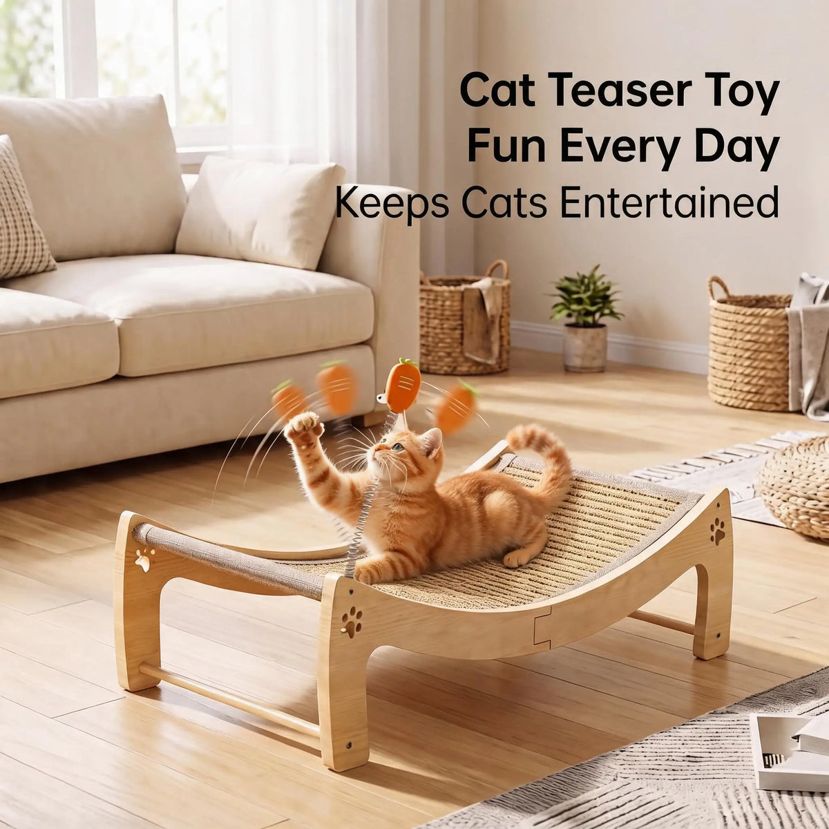 Wooden Cat Scratcher Lounge Bed.