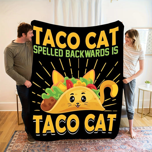 Taco Cat Flannel Blanket.