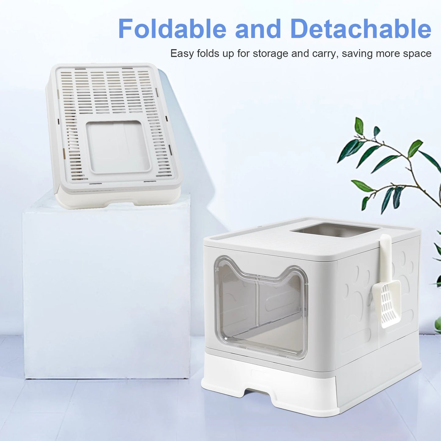 XXL Large Space Foldable Cat Litter Box.