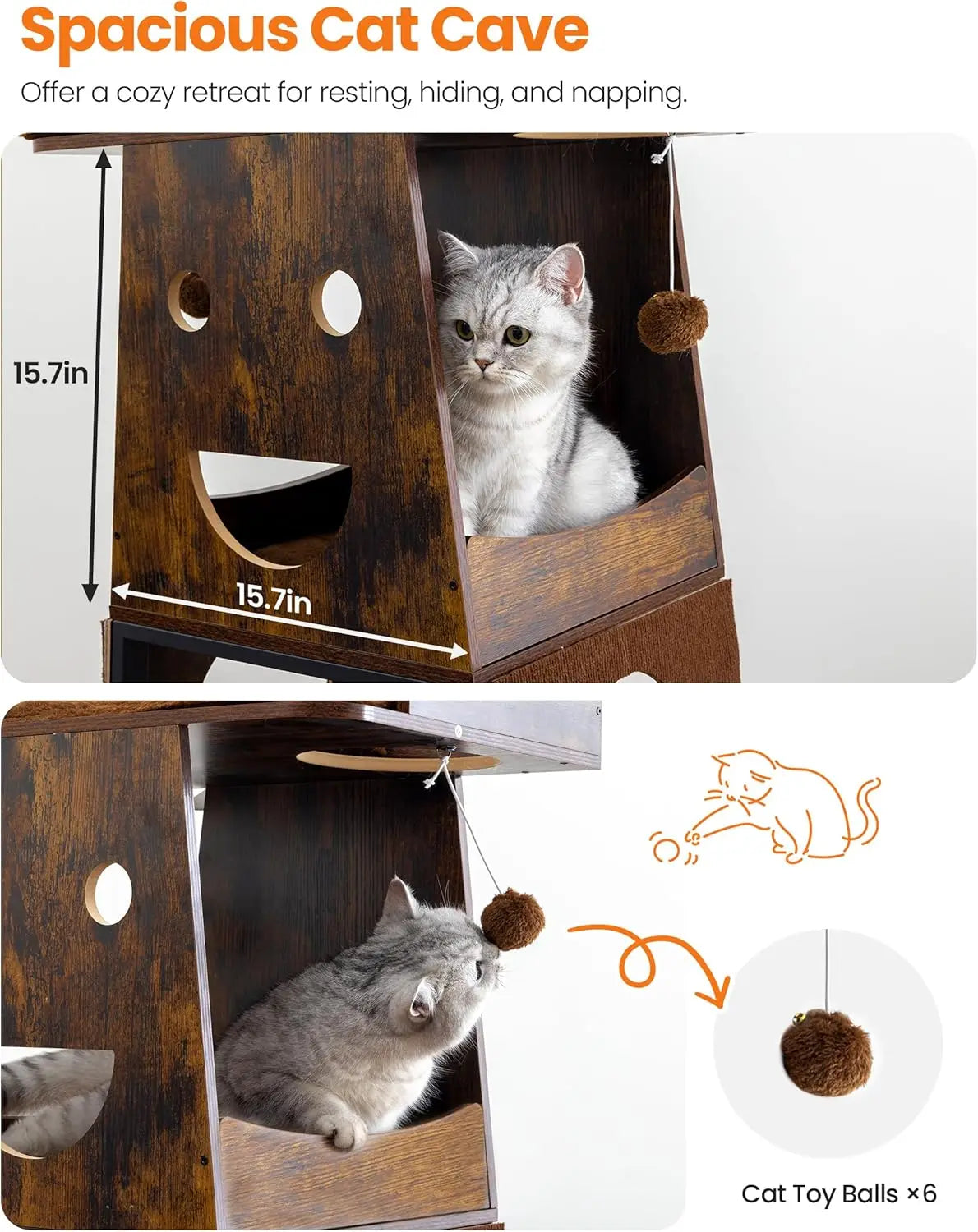 Modern Wood Cat Tree.