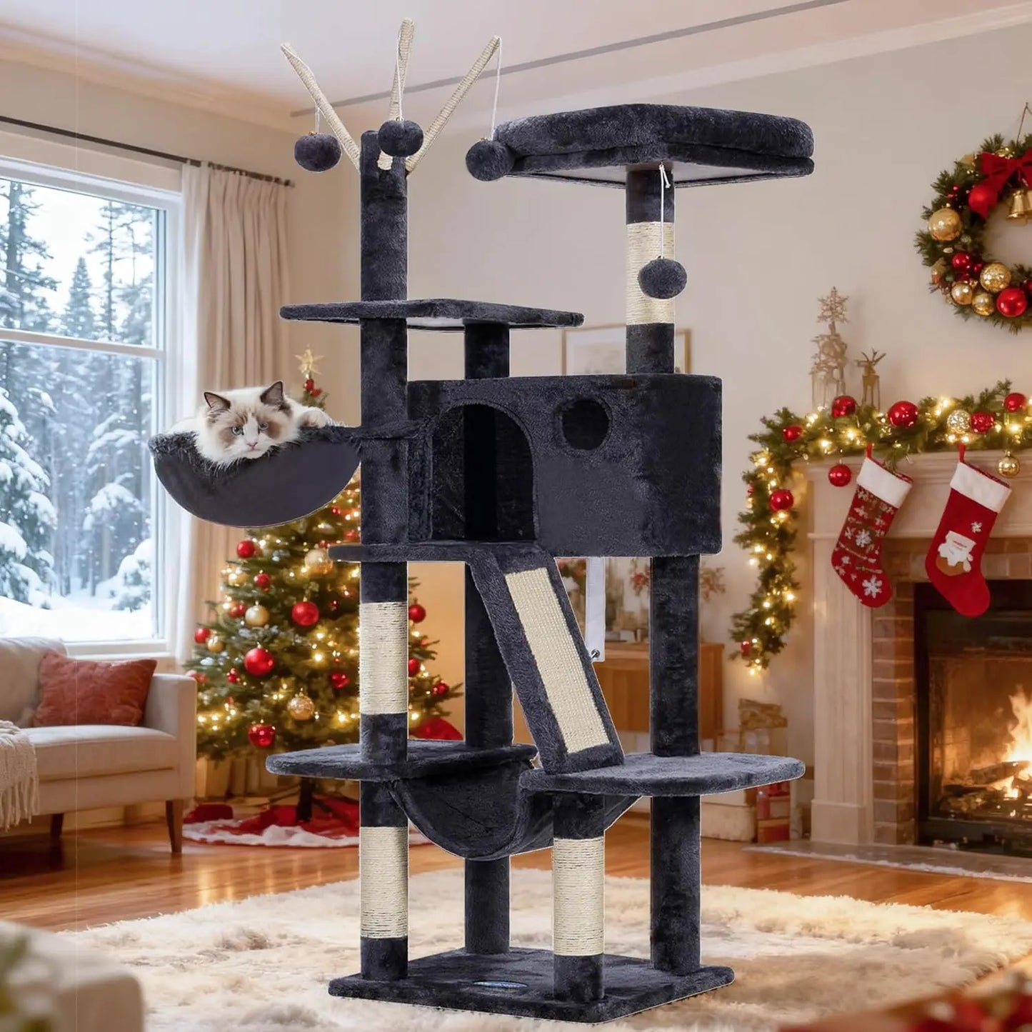 Cat Tower with Padded Bed.
