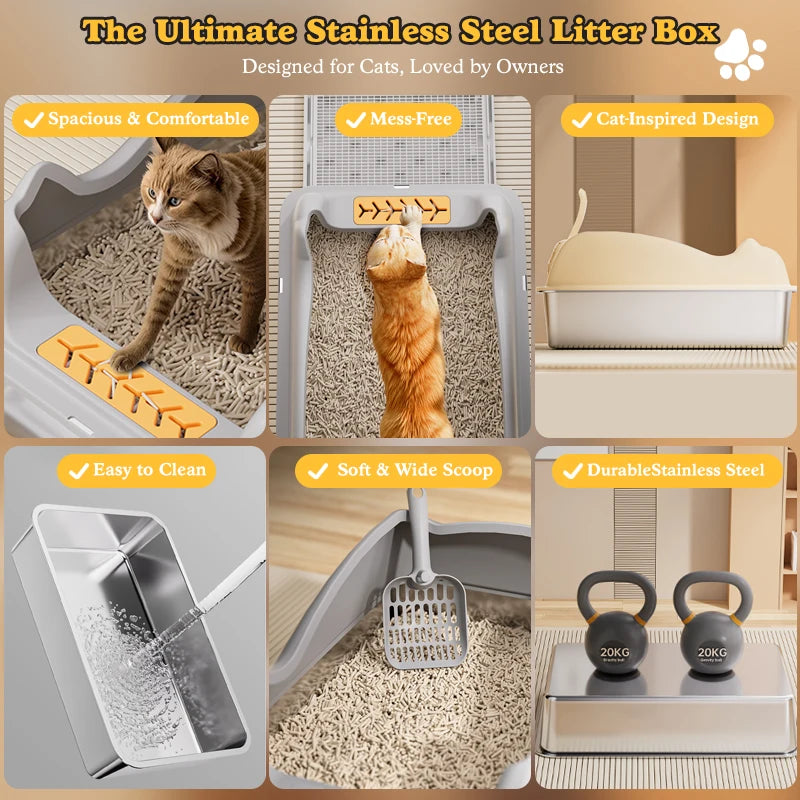 Stainless Steel Cat Litter Box.