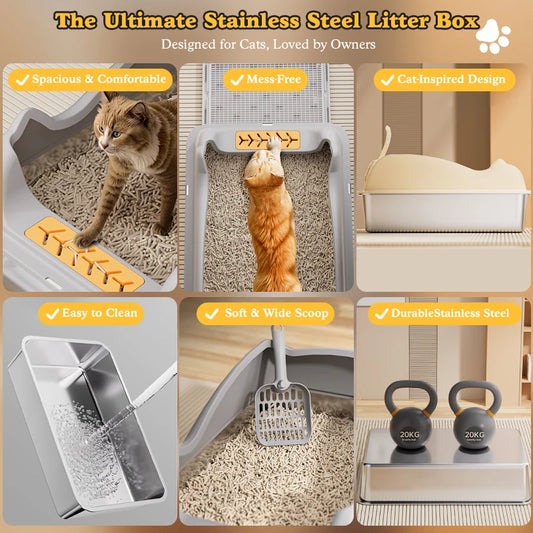 Stainless Steel Cat Litter Box.