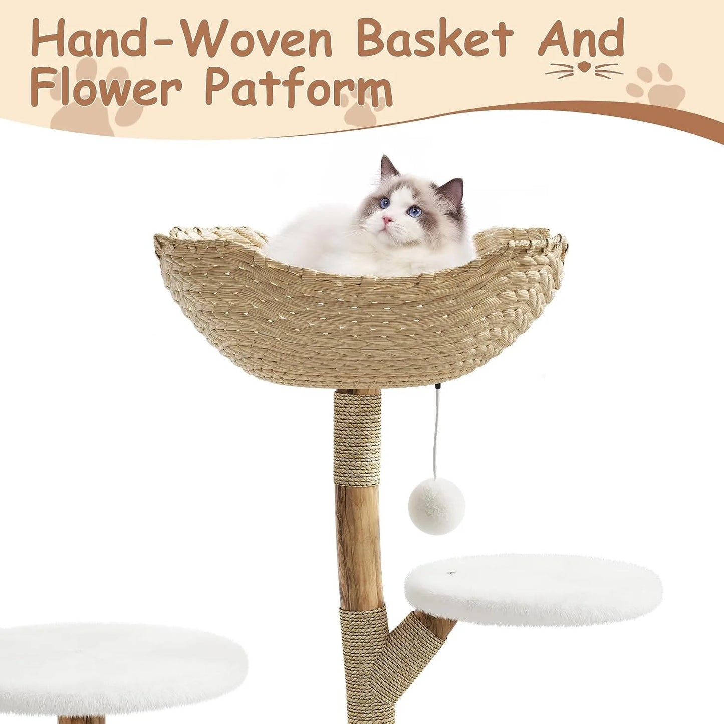43 Inch Wooden Cat Tree Tower.