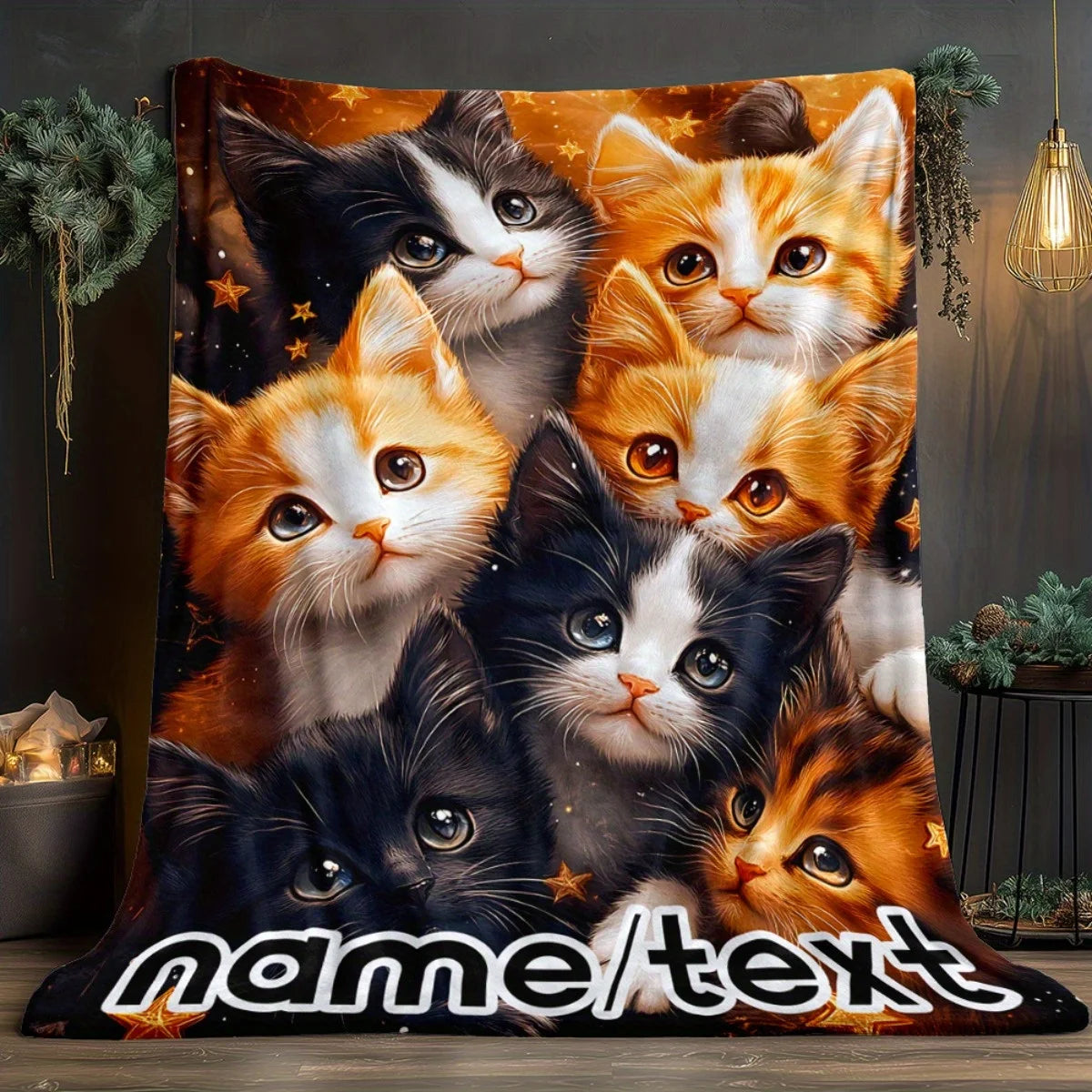 Charming Cat-Themed Blanket.