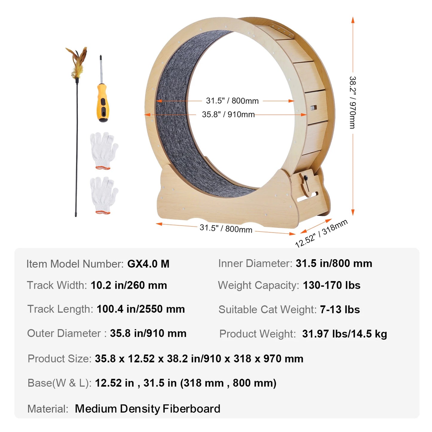 Wooden Cat Exercise Wheel.