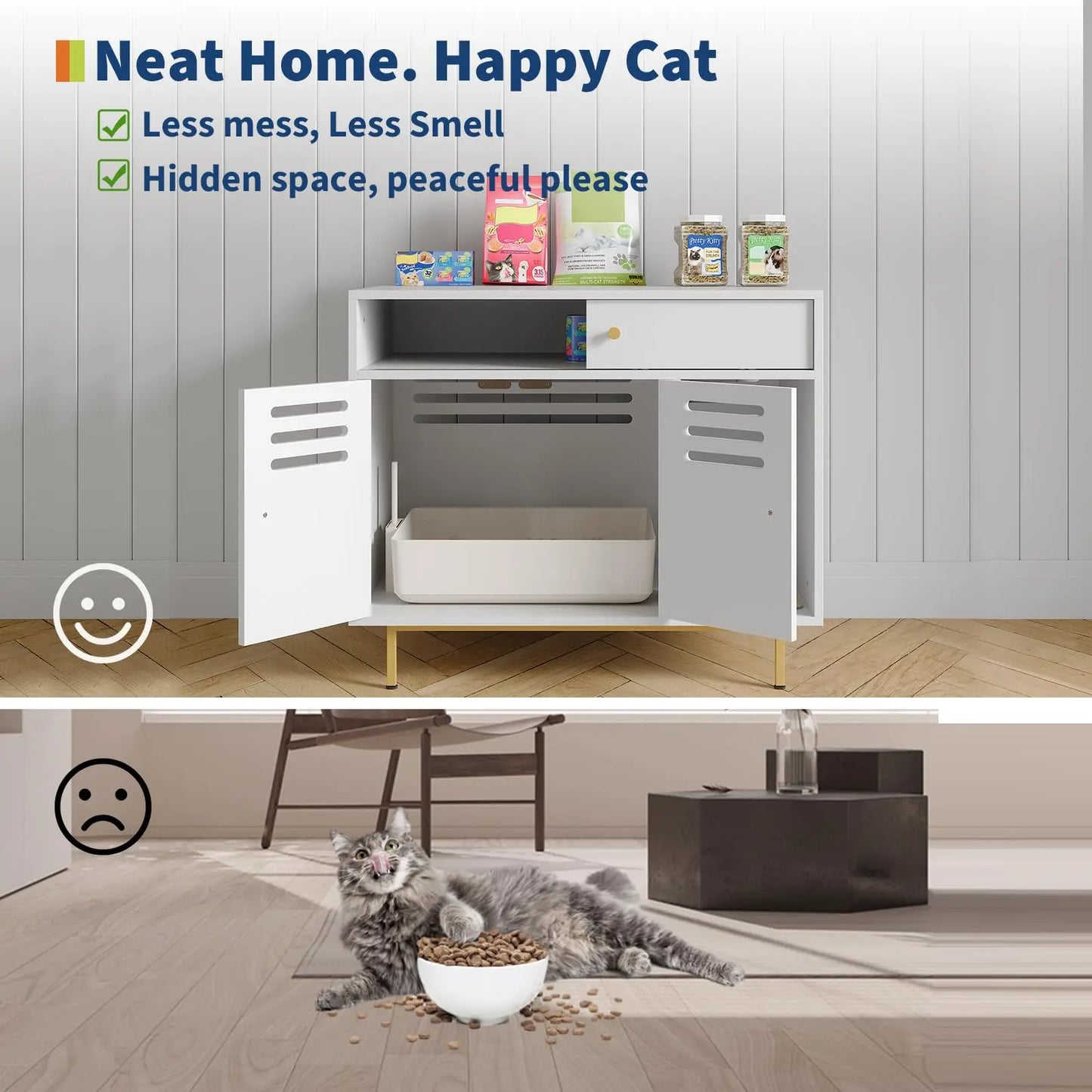 Modern Hidden Cat Litter Box.