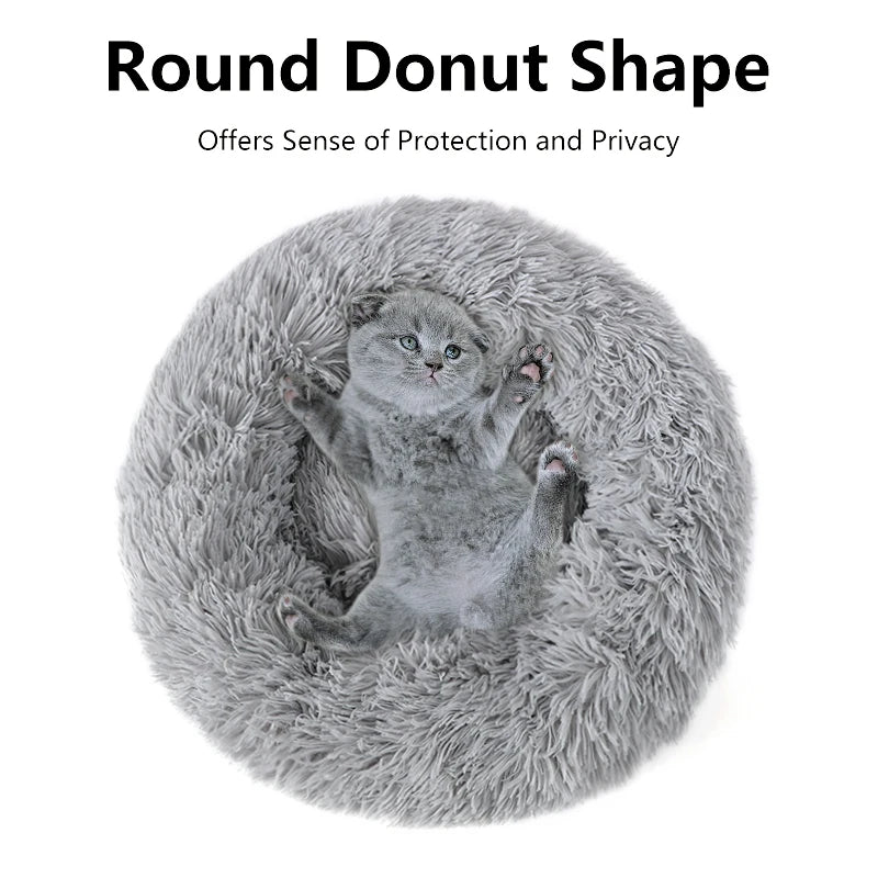 Cute Fluffy Round Pet Bed.