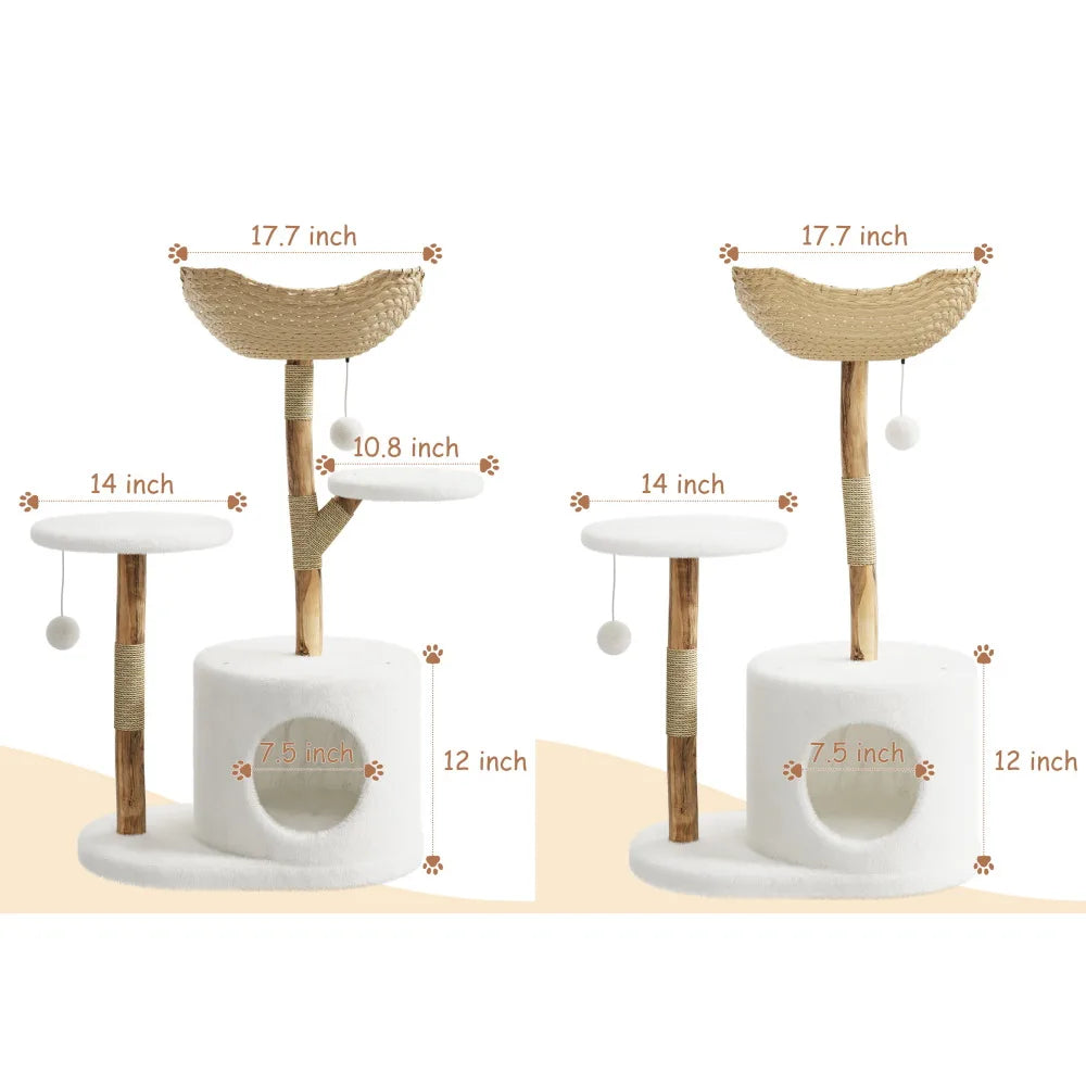 43 Inch Wooden Cat Tree Tower.