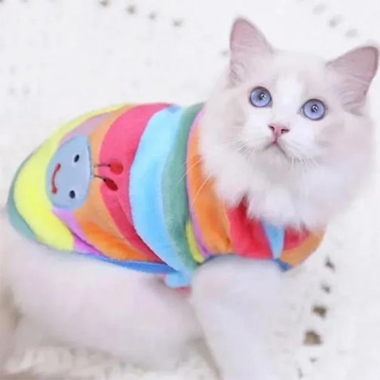 Cartoon Fleece Cat Clothes.