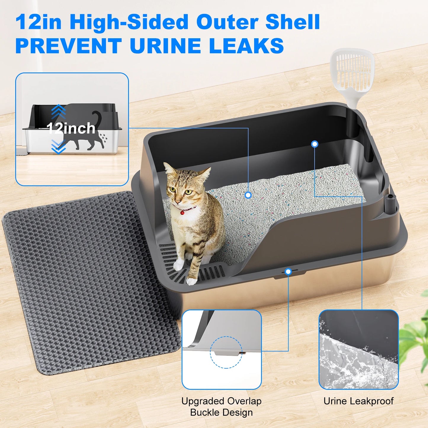Stainless Steel Cat Litter Box.