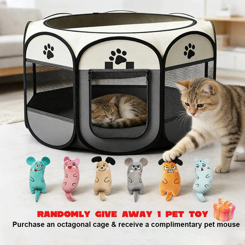 Foldable Octagonal Pet Playpen.