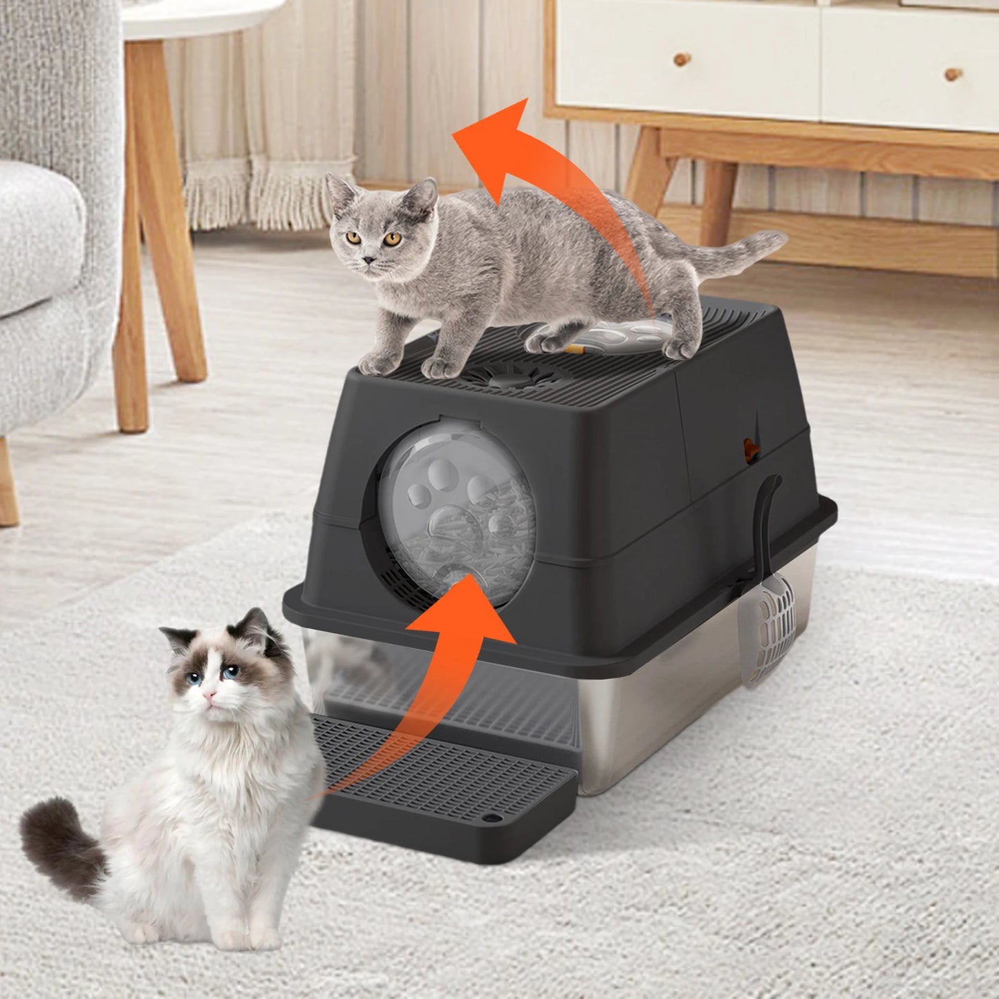 Stainless Steel Cat Litter Box.