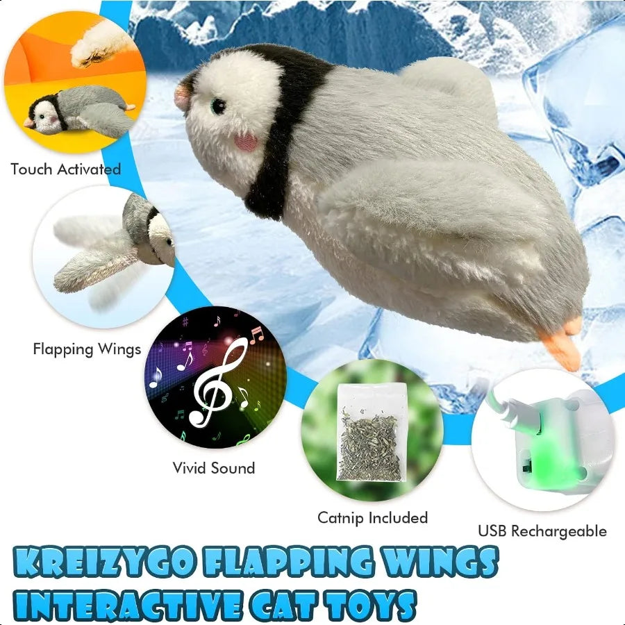 Cat Toys Flapping Wings Penguin