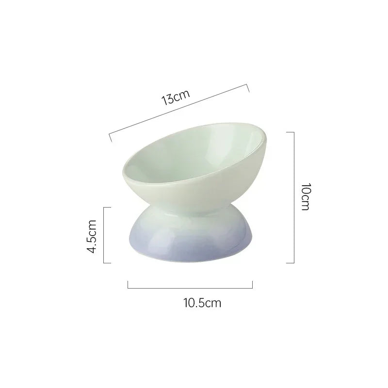 Tilted Cat Ceramic Bowl Gradient.