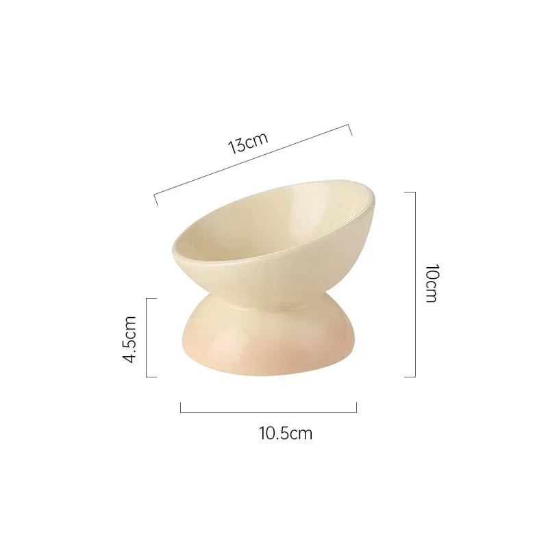 Tilted Cat Ceramic Bowl Gradient.