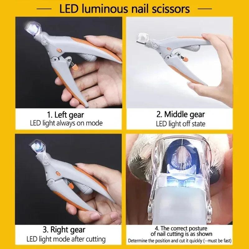 LED Light Pet Nail Clipper.