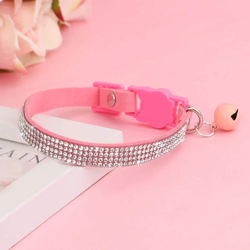 Soft Suede Leather Cat Collar.