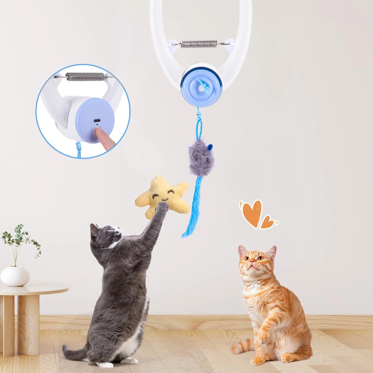 Door Hanging Auto-Rebound Cat Toy.