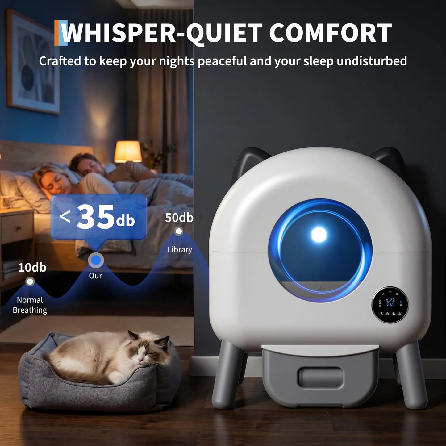 Automatic Self-Cleaning Cat Litter Box.