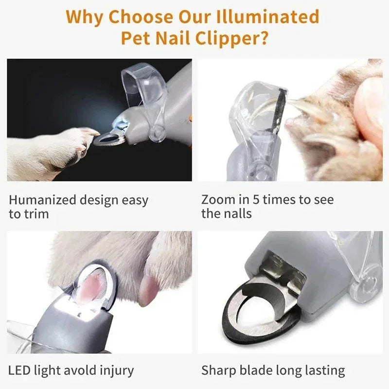 LED Light Pet Nail Clipper.