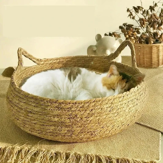 Pure Hand-Woven Rattan Cat Nest.