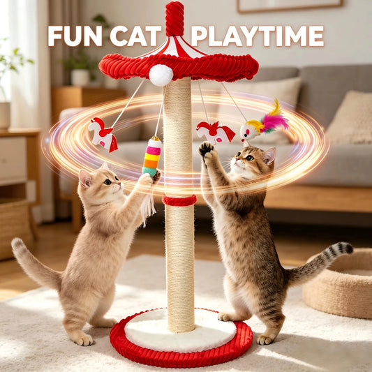 Rotating Interactive Cat Scratching Post.