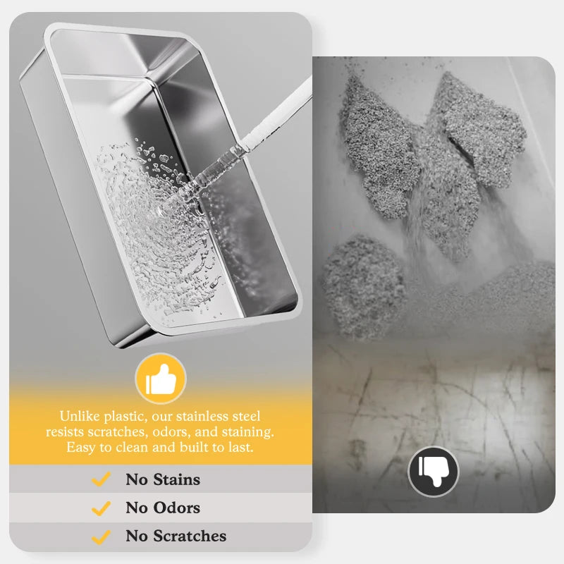 Stainless Steel Cat Litter Box.