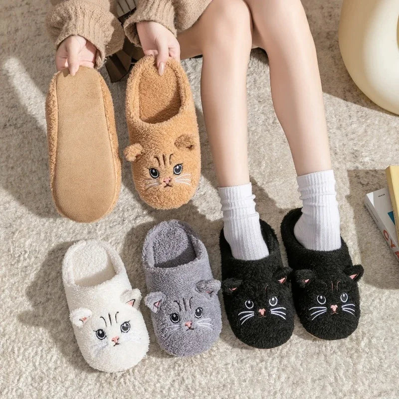 Soft Plush Cat Slippers.