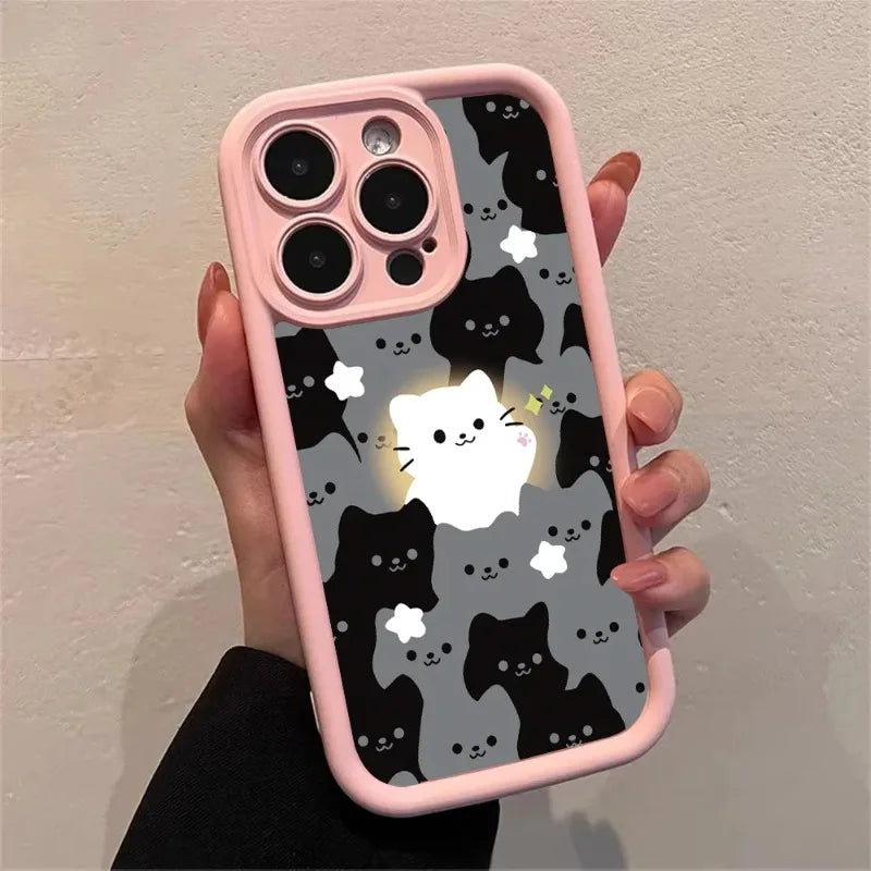 Cute Cartoon Cat Silicone Phone Case.