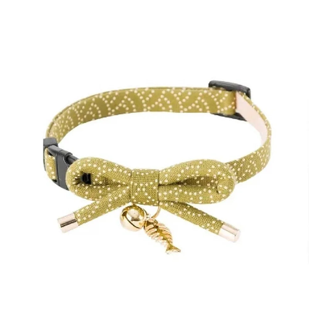 Handcrafted Cat Collar with Goldfish Charm.