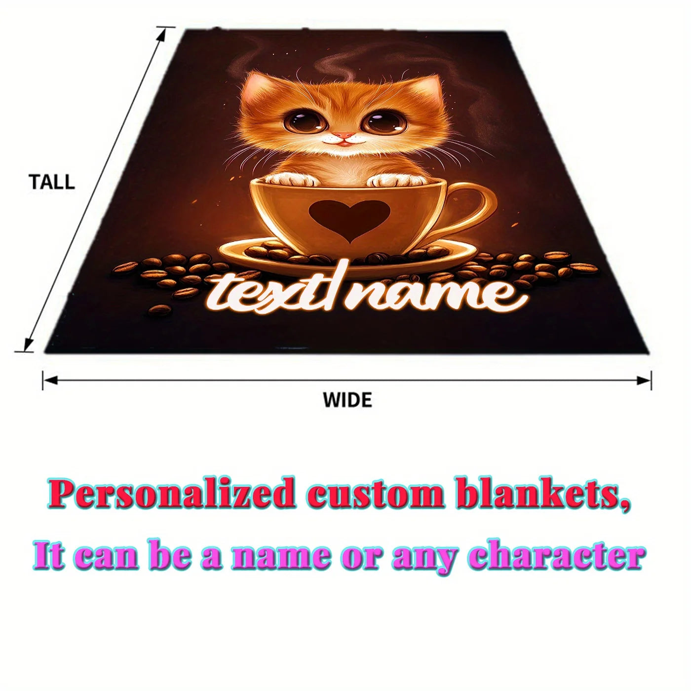 Cute Cat Pattern Lightweight Flannel Blanket.
