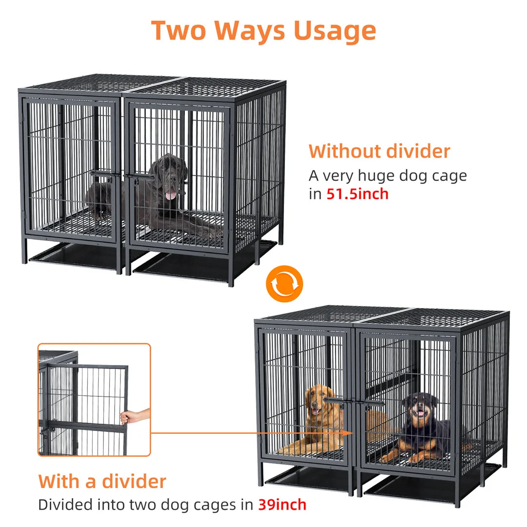 2-in-1 Heavy Duty Metal Dog Cage.