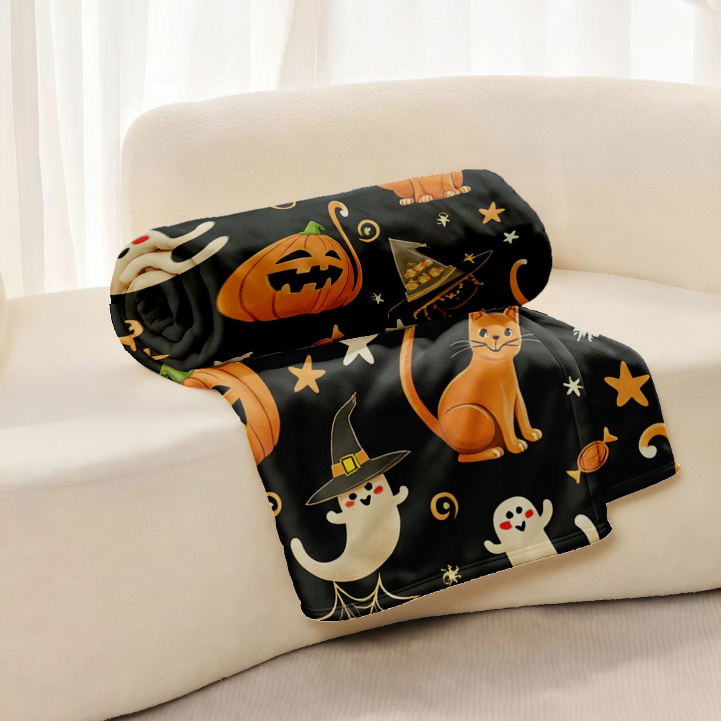 Halloween Flannel Throw Blanket.
