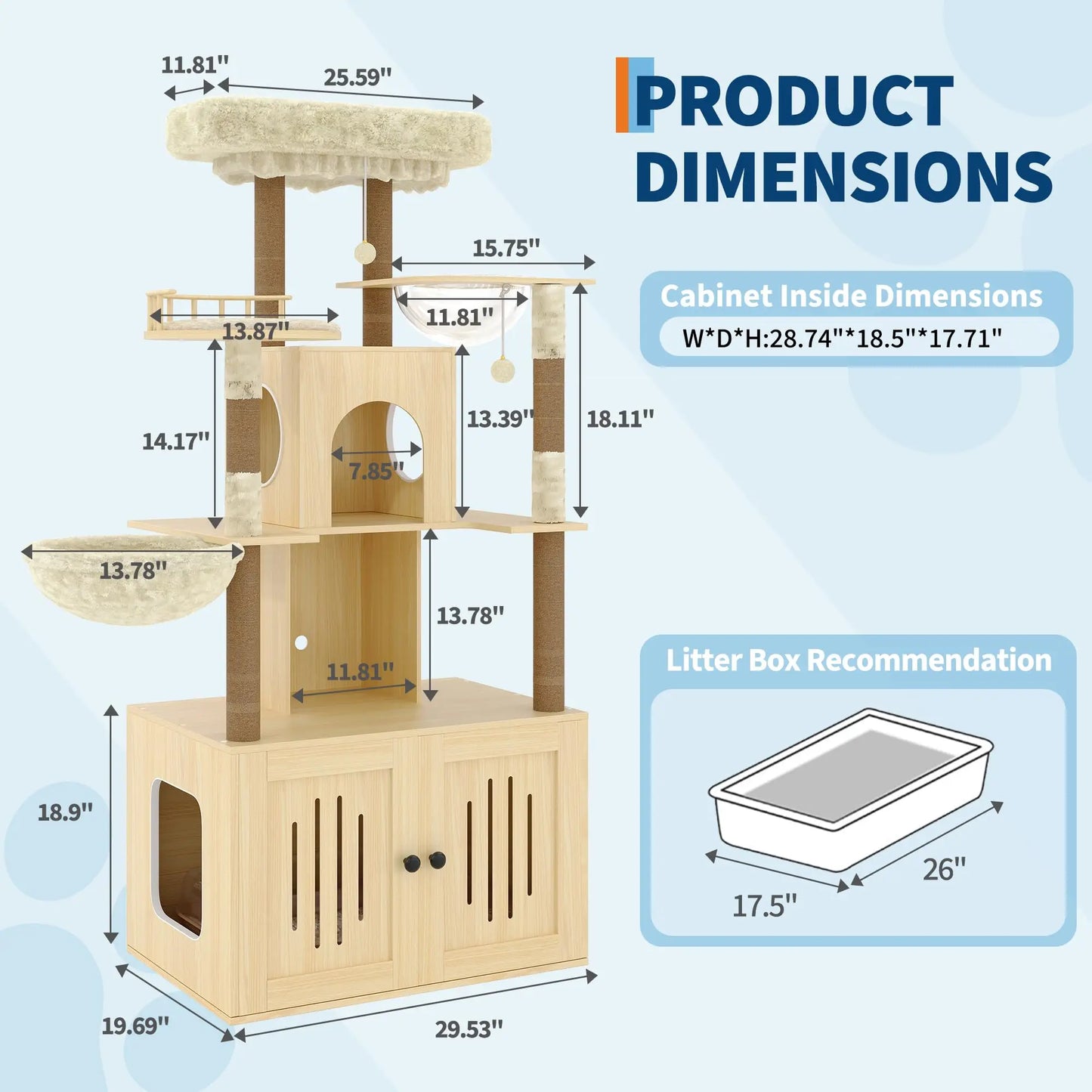 Cat Tree With Litter Box Enclosure.