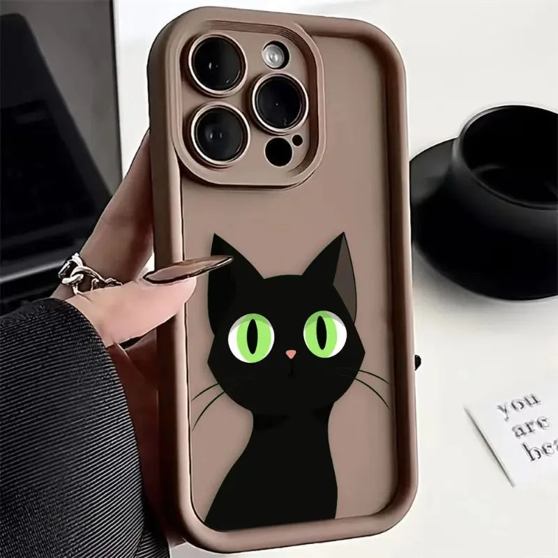 Cute Little Black Cat Luxury Phone Case.