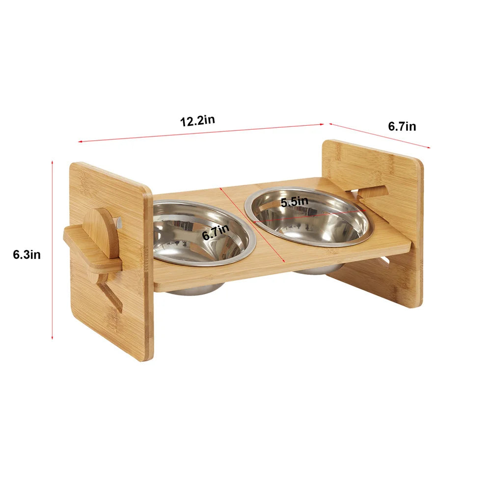 Elevated Cat Bowls with Stand Raised.