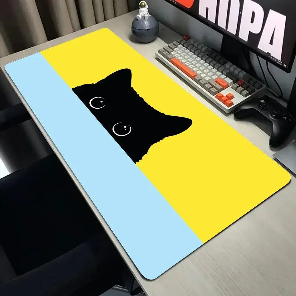 Funny Black Cat Mouse Pads.