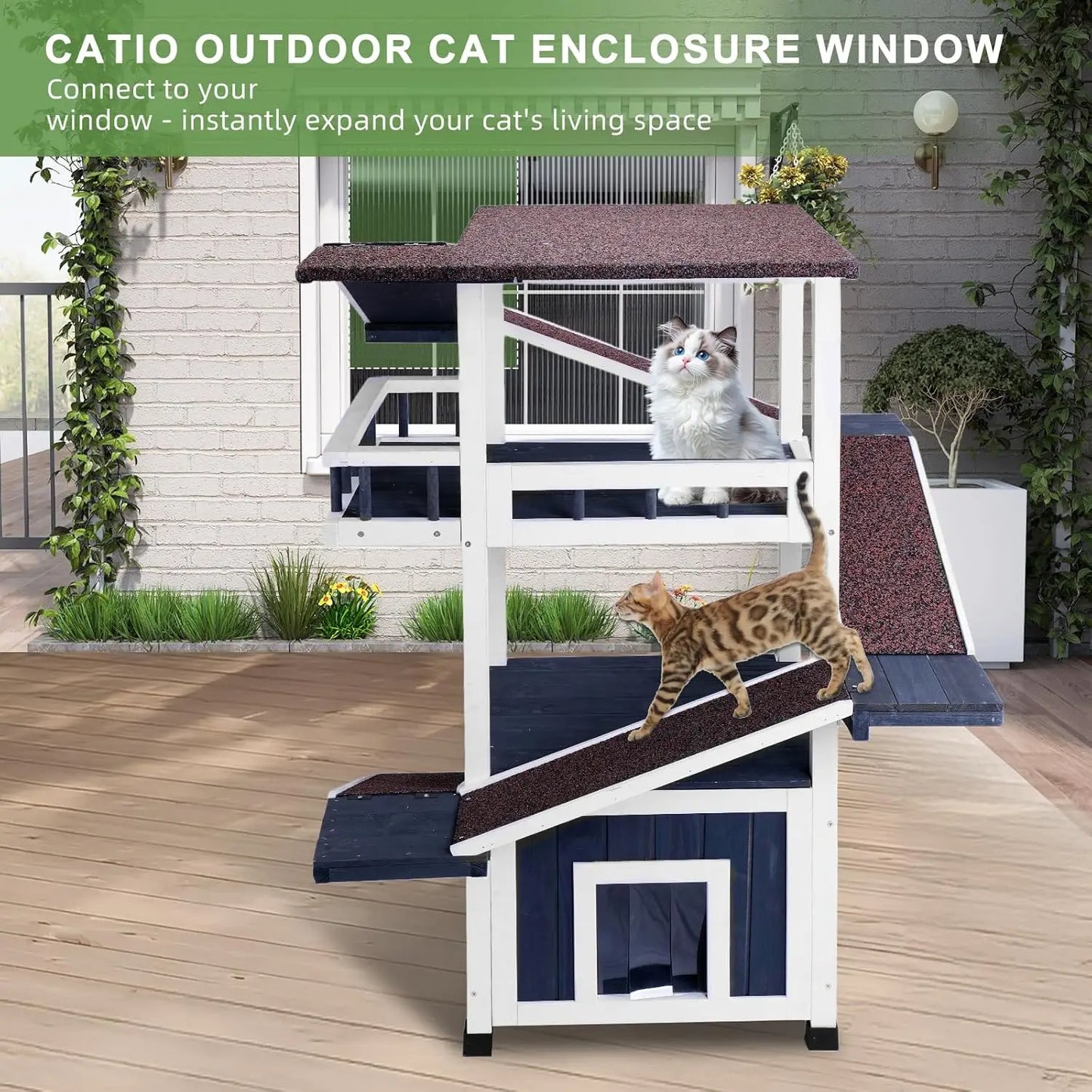 Cat Tree Outdoor.       with Escape Door, Customized